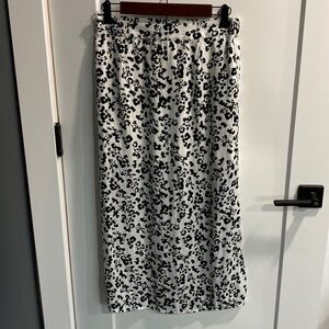Saltwater Luxe Midi Satin Leopard Print Skirt EUC